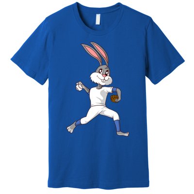 Easter Bunny Baseball Rabbit Pitcher Cute Gift Premium T-Shirt