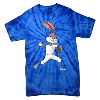 Easter Bunny Baseball Rabbit Pitcher Cute Gift Tie-Dye T-Shirt