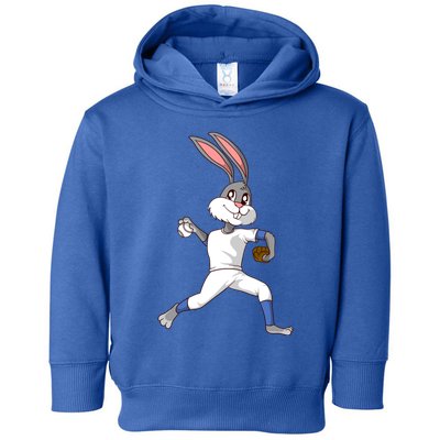 Easter Bunny Baseball Rabbit Pitcher Cute Gift Toddler Hoodie