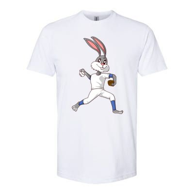 Easter Bunny Baseball Rabbit Pitcher Cute Gift Softstyle CVC T-Shirt