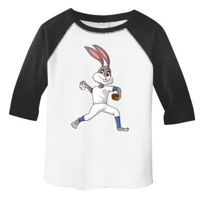 Easter Bunny Baseball Rabbit Pitcher Cute Gift Toddler Fine Jersey T-Shirt