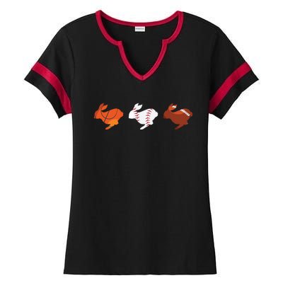 Easter Bunny Basketball Baseball Football Outfits Gift Ladies Halftime Notch Neck Tee