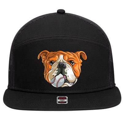 English Bulldog Baseball T Dog Funny Cute Lover 7 Panel Mesh Trucker Snapback Hat