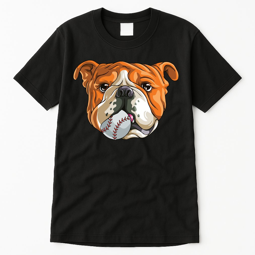 English Bulldog Baseball T Dog Funny Cute Lover Tall T-Shirt