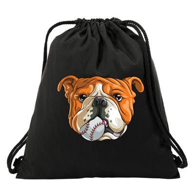 English Bulldog Baseball T Dog Funny Cute Lover Drawstring Bag