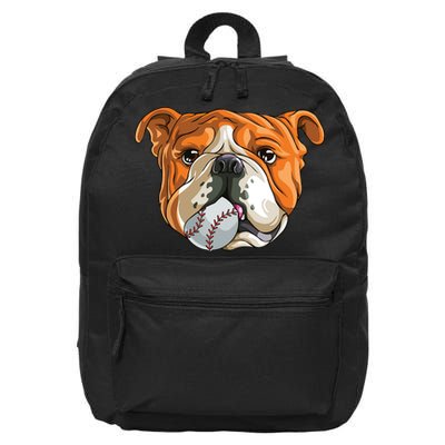 English Bulldog Baseball T Dog Funny Cute Lover 16 in Basic Backpack