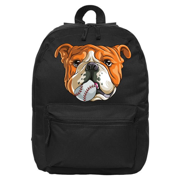 English Bulldog Baseball T Dog Funny Cute Lover 16 in Basic Backpack