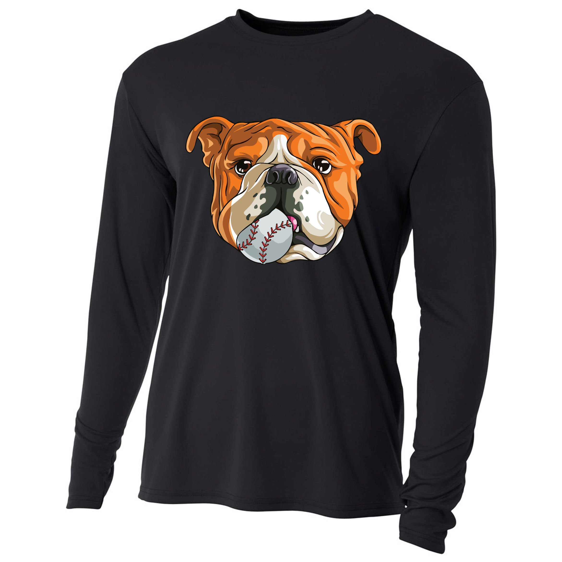 English Bulldog Baseball T Dog Funny Cute Lover Cooling Performance Long Sleeve Crew