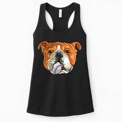 English Bulldog Baseball T Dog Funny Cute Lover Womens Tank Top