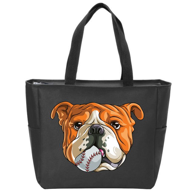 English Bulldog Baseball T Dog Funny Cute Lover Zip Tote Bag