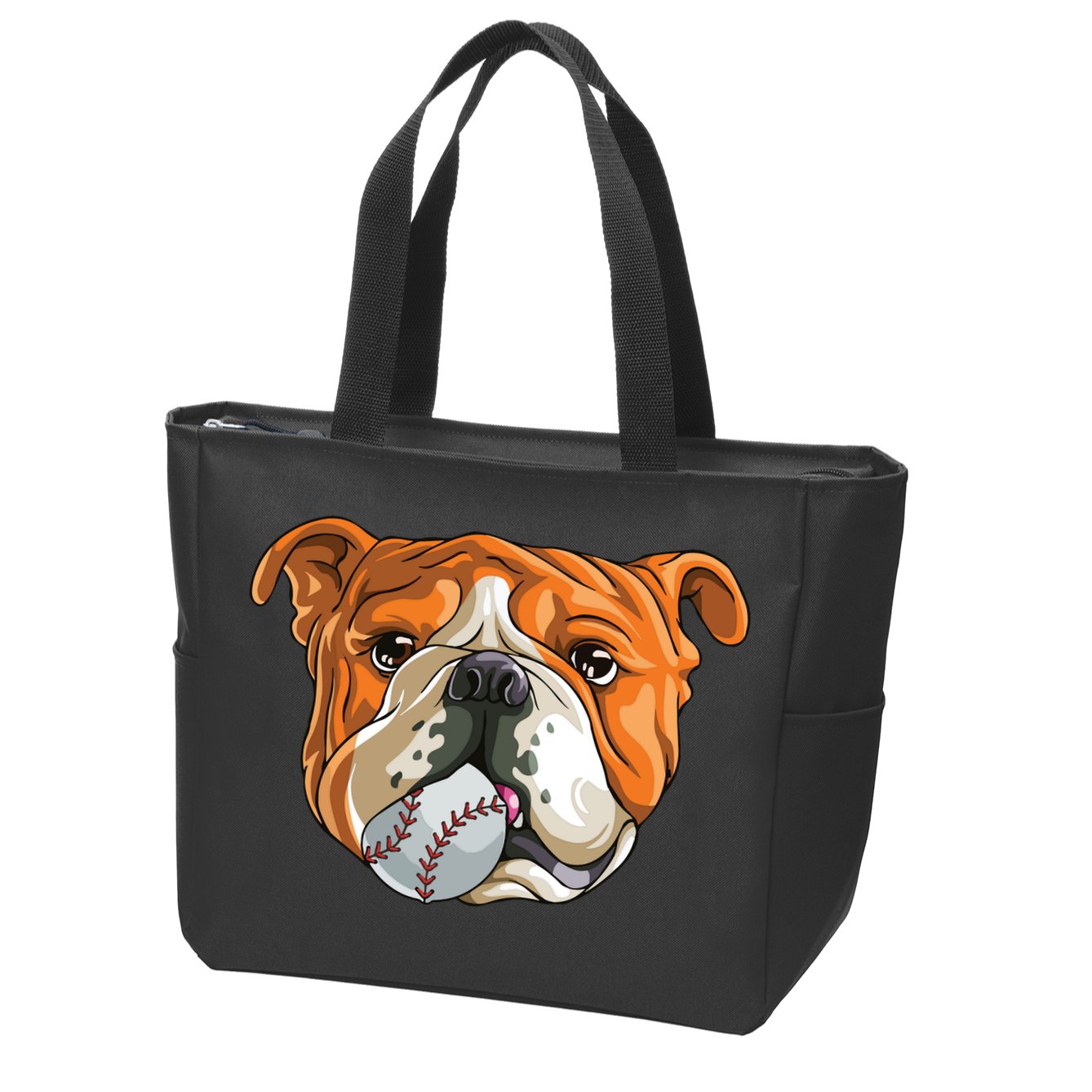 English Bulldog Baseball T Dog Funny Cute Lover Zip Tote Bag