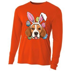 Easter Bunny Beagle Dog Kids Men Women Cooling Performance Long Sleeve Crew