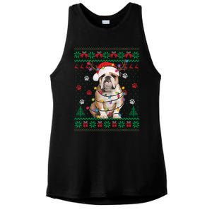 English Bulldog Christmas Lights Santa Dog Lover Ugly Sweate Gift Ladies PosiCharge Tri-Blend Wicking Tank