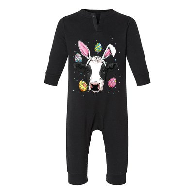 Easter Bunny Cow Funny Easter Cow Infant Fleece One Piece