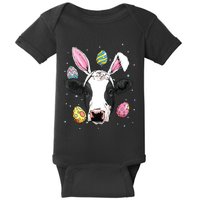 Easter Bunny Cow Funny Easter Cow Baby Bodysuit