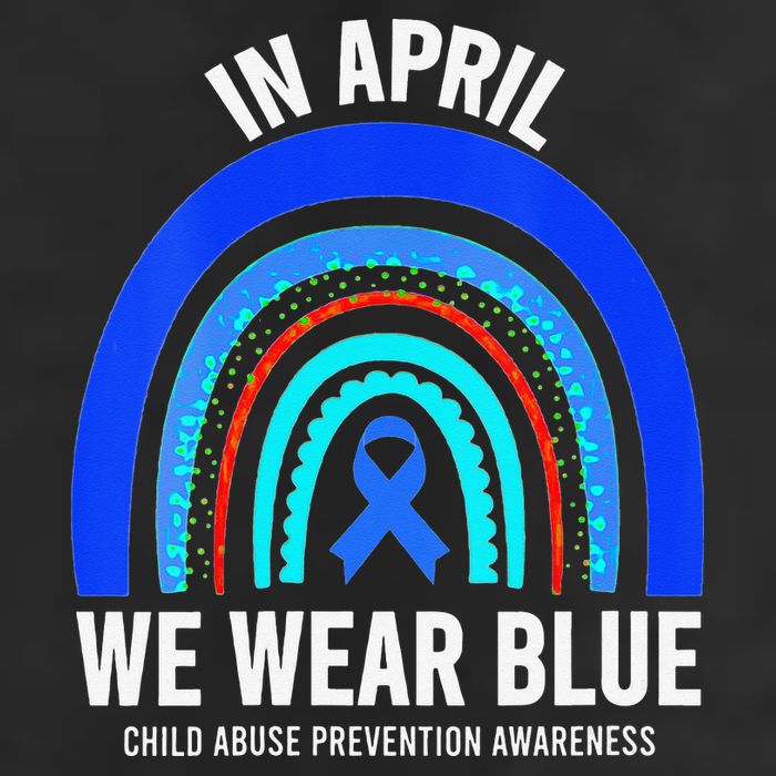 Elephant butterfly Child Abuse Awareness Blue Ribbon 7 Panel Mesh Trucker Snapback Hat