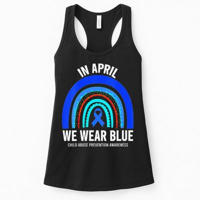 Elephant butterfly Child Abuse Awareness Blue Ribbon Womens Tank Top
