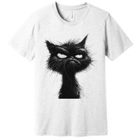 Eagerlys Black Cat Art Grumpy Angry Premium T-Shirt