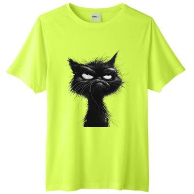 Eagerlys Black Cat Art Grumpy Angry Tall Fusion ChromaSoft Performance T-Shirt