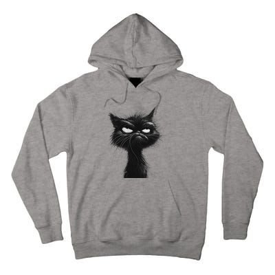 Eagerlys Black Cat Art Grumpy Angry Tall Hoodie