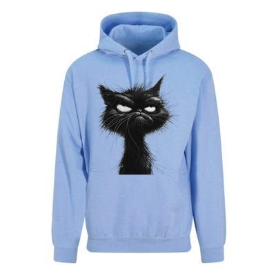 Eagerlys Black Cat Art Grumpy Angry Unisex Surf Hoodie