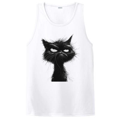 Eagerlys Black Cat Art Grumpy Angry PosiCharge Competitor Tank