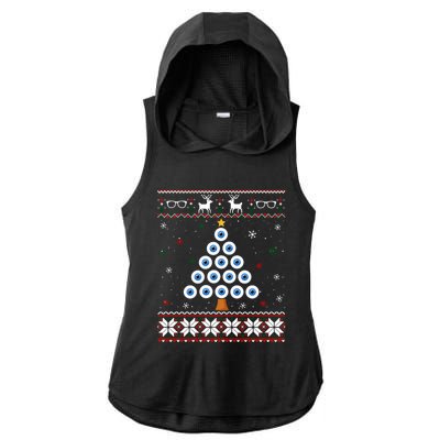 Eye Ball Christmas Tree Optometry Ugly Xmas Sweater Cool Gift Ladies PosiCharge Tri-Blend Wicking Draft Hoodie Tank