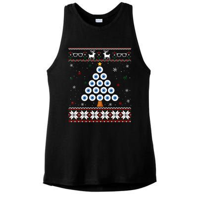 Eye Ball Christmas Tree Optometry Ugly Xmas Sweater Cool Gift Ladies PosiCharge Tri-Blend Wicking Tank