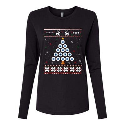 Eye Ball Christmas Tree Optometry Ugly Xmas Sweater Cool Gift Womens Cotton Relaxed Long Sleeve T-Shirt