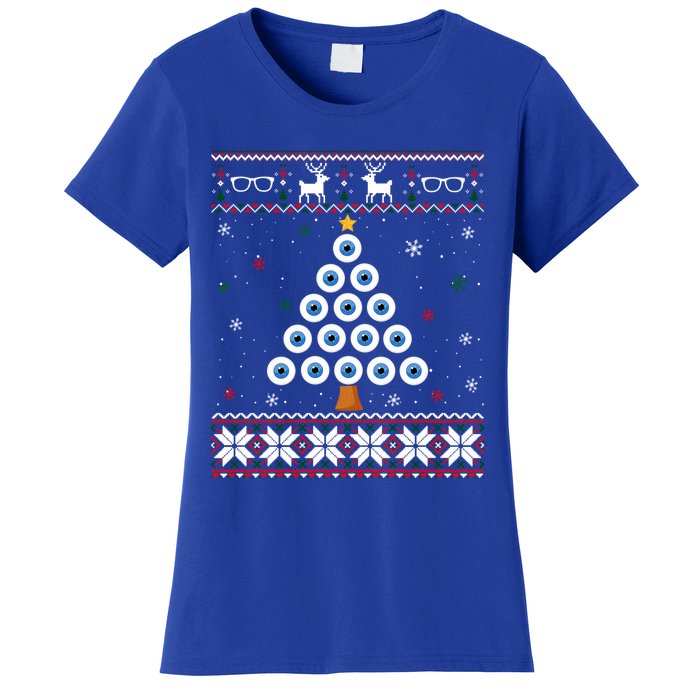 Eye Ball Christmas Tree Optometry Ugly Xmas Sweater Cool Gift Women's T-Shirt