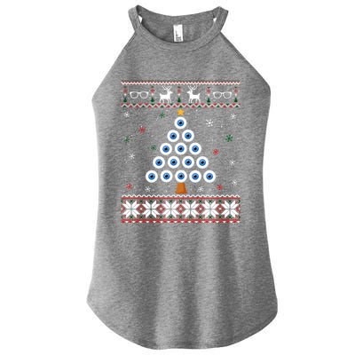 Eye Ball Christmas Tree Optometry Ugly Xmas Sweater Cool Gift Women's Perfect Tri Rocker Tank