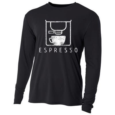 Espresso Barista Coffee Gift Cooling Performance Long Sleeve Crew