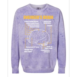 Engineer's Brain Cool Gift Funny Sarcastic Engineering Gift Colorblast Crewneck Sweatshirt