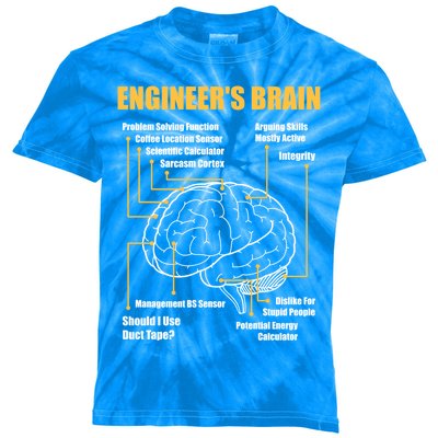 Engineer's Brain Cool Gift Funny Sarcastic Engineering Gift Kids Tie-Dye T-Shirt