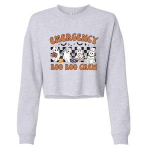 Emergency Boo Crew Halloween Nurse Heath Care Cropped Pullover Crew