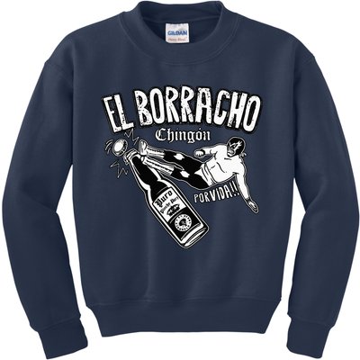 El Borracho Chingon Mexican Drinking Cinco De Mayo Kids Sweatshirt