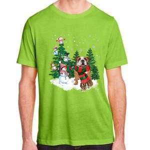 English Bulldog Christmas Snow Xmas Tree Pajama Cute Gift Adult ChromaSoft Performance T-Shirt