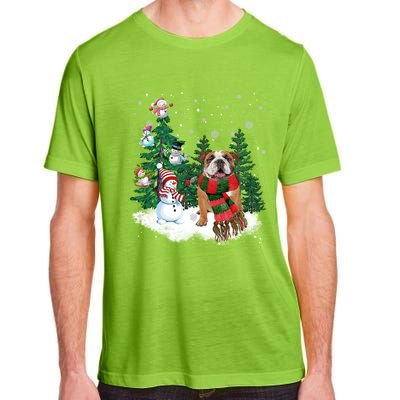 English Bulldog Christmas Snow Xmas Tree Pajama Cute Gift Adult ChromaSoft Performance T-Shirt