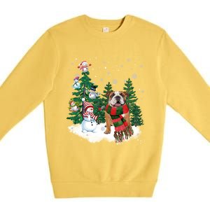 English Bulldog Christmas Snow Xmas Tree Pajama Cute Gift Premium Crewneck Sweatshirt