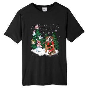 English Bulldog Christmas Snow Xmas Tree Pajama Cute Gift Tall Fusion ChromaSoft Performance T-Shirt