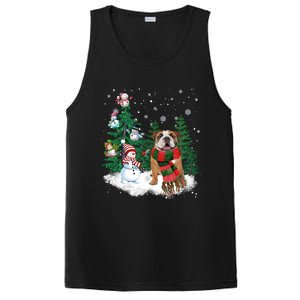 English Bulldog Christmas Snow Xmas Tree Pajama Cute Gift PosiCharge Competitor Tank