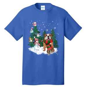 English Bulldog Christmas Snow Xmas Tree Pajama Cute Gift Tall T-Shirt