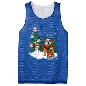 English Bulldog Christmas Snow Xmas Tree Pajama Cute Gift Mesh Reversible Basketball Jersey Tank