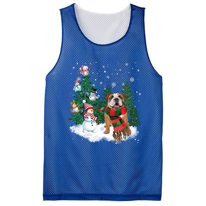 English Bulldog Christmas Snow Xmas Tree Pajama Cute Gift Mesh Reversible Basketball Jersey Tank