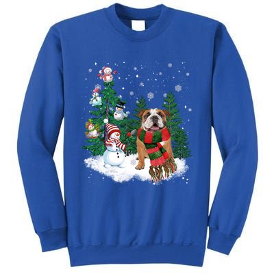 English Bulldog Christmas Snow Xmas Tree Pajama Cute Gift Tall Sweatshirt