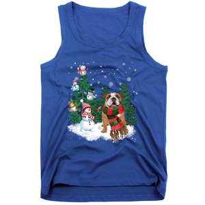 English Bulldog Christmas Snow Xmas Tree Pajama Cute Gift Tank Top