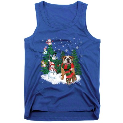 English Bulldog Christmas Snow Xmas Tree Pajama Cute Gift Tank Top