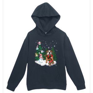 English Bulldog Christmas Snow Xmas Tree Pajama Cute Gift Urban Pullover Hoodie