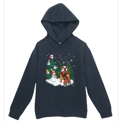 English Bulldog Christmas Snow Xmas Tree Pajama Cute Gift Urban Pullover Hoodie