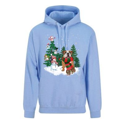 English Bulldog Christmas Snow Xmas Tree Pajama Cute Gift Unisex Surf Hoodie